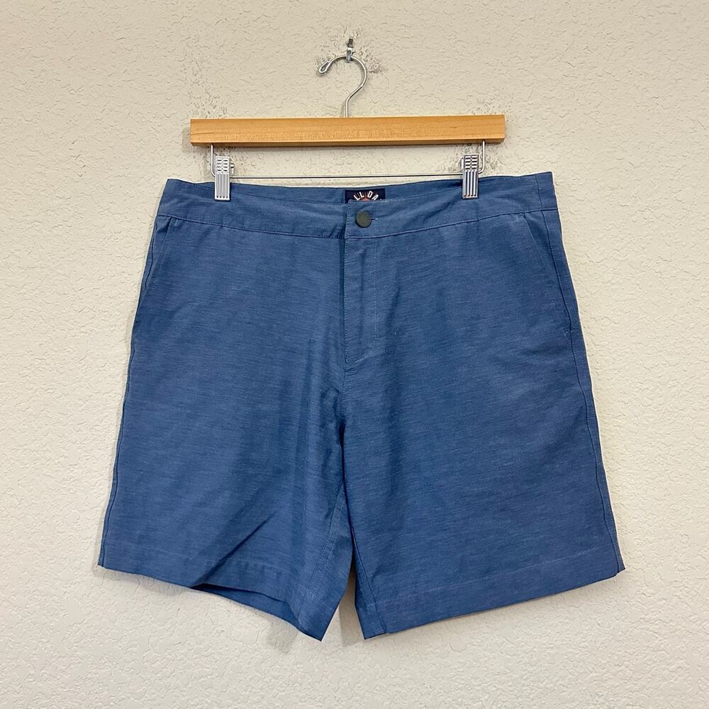 FAHERTY All Day Shorts Navy Blue Heathered Golf Performance Chino